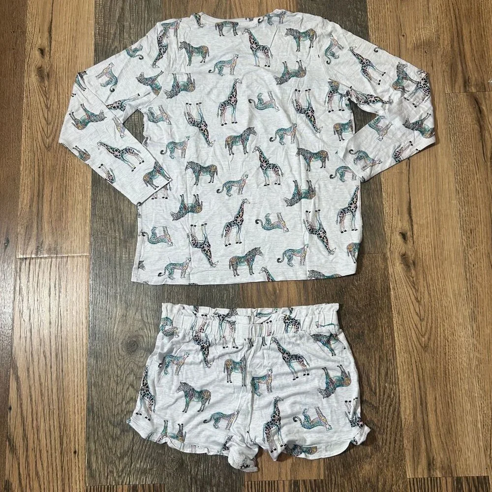 Emerson Road NYC Women's  Ruffle Pajama Set Safari Verano Size S NWT - Picture 7 of 7